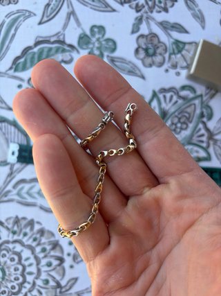 Pulsera Oro Blanco y Dorado 585