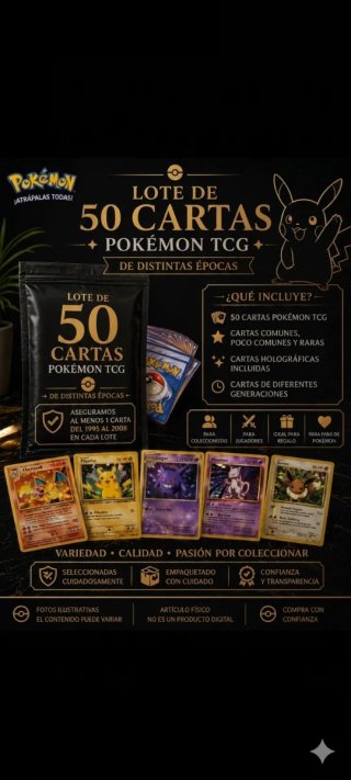 Lote 50 Cartas Pokémon TCG