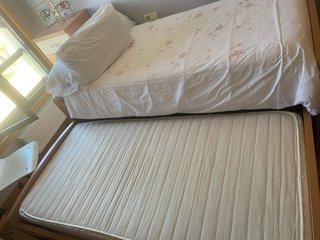 Cama nido doble madera y tela sabanas no incluidas