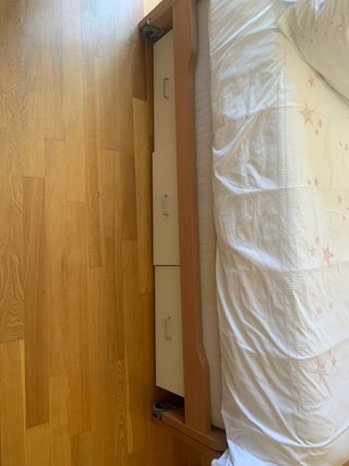 Cama nido doble madera y tela sabanas no incluidas