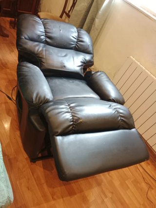 Sillón relax polipiel negro