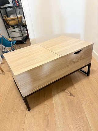 Mesa centro madera y patas negras