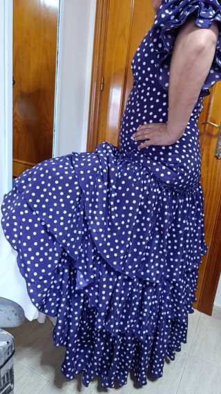 Traje Flamenca Morado Lunares