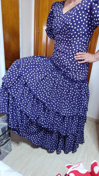 Traje Flamenca Morado Lunares