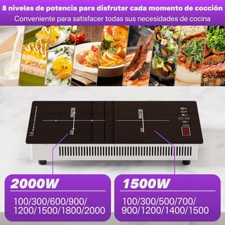 NUEVO - Placa Inducción 3500W 2 Fuegos