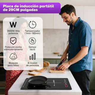 NUEVO - Placa Inducción 3500W 2 Fuegos