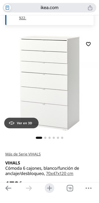 Cómoda 6 cajones blanca