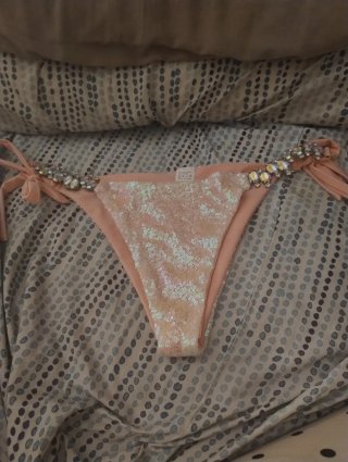 Braguita bikini lentejuelas rosa y dorado