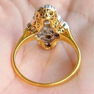 Anillo Vintage Oro Diamantes Natural
