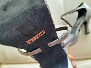 Sandalias Baile Latino Gris Perlado Talla 39