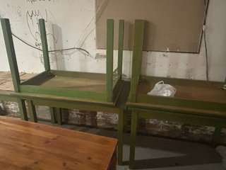 Sillas verdes con asiento  Tapizado verde