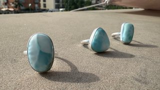 Anillo Plata Ley 925 Larimar