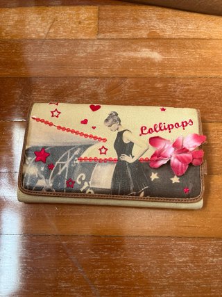 Bolso Lollipops Beige con Flores Rosas y billetera