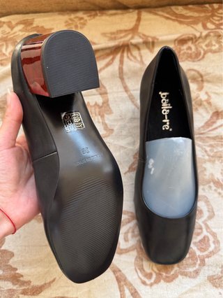 Zapatos de salón piel tacón bloque