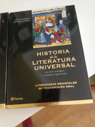 Dos tomos de Historia de la Literatura Universal