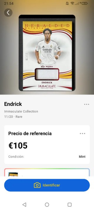 Carta Endrick Real Madrid 11/20 Relic