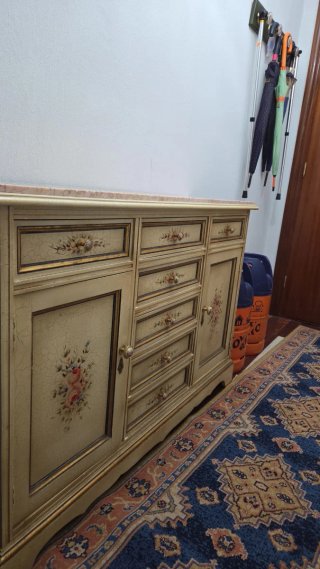 Aparador mármol y madera 121x81x30