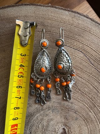 Pendientes Vintage Bereber Alpaca Años 60 Naranja
