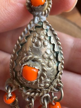 Pendientes Vintage Bereber Alpaca Años 60 Naranja