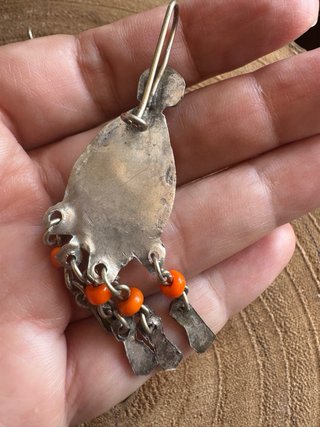 Pendientes Vintage Bereber Alpaca Años 60 Naranja