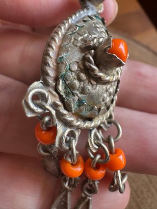 Pendientes Vintage Bereber Alpaca Años 60 Naranja