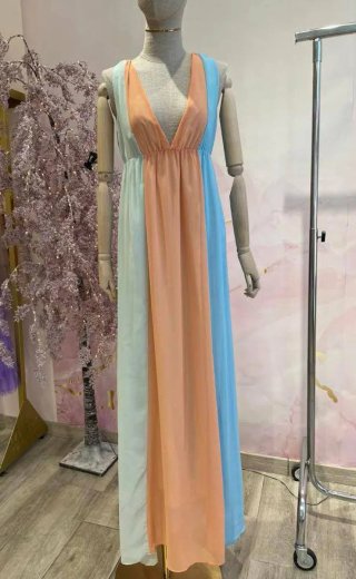 Vestido largo multicolor talla única
