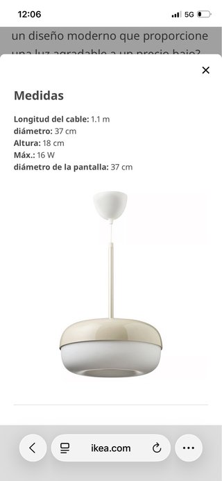 Lámpara Techo Blåsverk Ikea Beige/Blanco