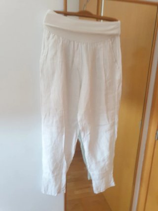 Pantalón lino mujer fajín elástico
