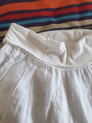 Pantalón lino mujer fajín elástico