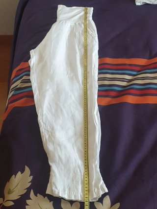 Pantalón lino mujer fajín elástico