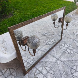 Espejo antiguo modernista con apliques