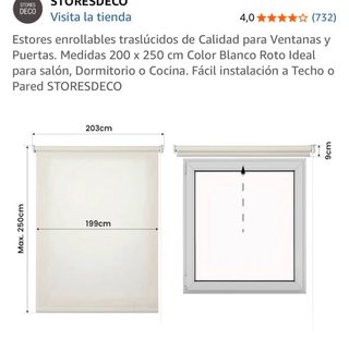 Tres estores blanco roto de 2, 1,4 y 1,2 de 2,5 h