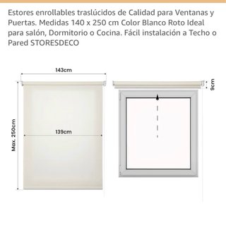 Tres estores blanco roto de 2, 1,4 y 1,2 de 2,5 h