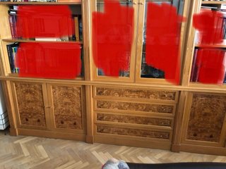 Mueble estantería madera de roble
