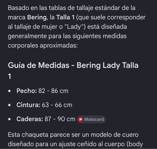 Chaqueta Bering Cuero Mujer Talla T1