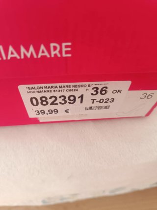 Zapatos Mariamare Negros Talla 36