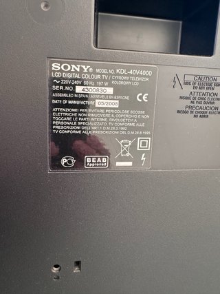 TV Sony Bravia 40 Negra