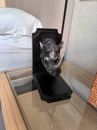 Sujetalibros Zara Home Cabeza de Rinoceronte