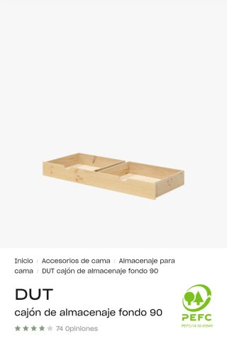 DUT Cajón de Almacenaje Fondo 90 muebles lufe