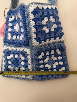 Borsa uncinetto granny blu e bianca