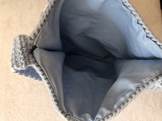 Borsa uncinetto granny blu e bianca