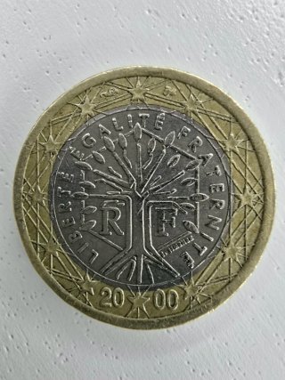 Moneda 1 Euro Francia 2000 - Error Metal