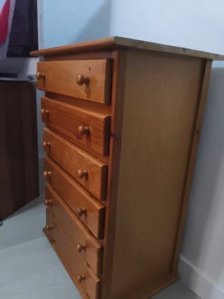Cómoda de madera 6 cajoned ancho 68 prof 44 alto95