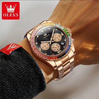 Reloj Olevs Hombre Dorado Multicolor