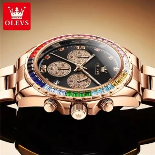 Reloj Olevs Hombre Dorado Multicolor