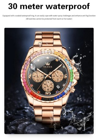 Reloj Olevs Hombre Dorado Multicolor