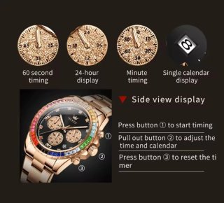 Reloj Olevs Hombre Dorado Multicolor