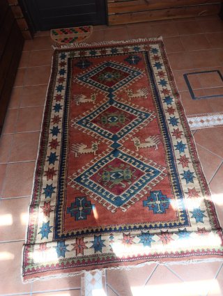 Alfombra de lana y tela