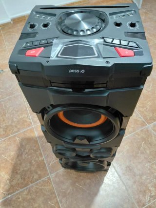 Equipo de sonido POSS negro y azul