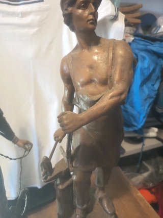 Statua in bronzo Le Travail e Le Secours